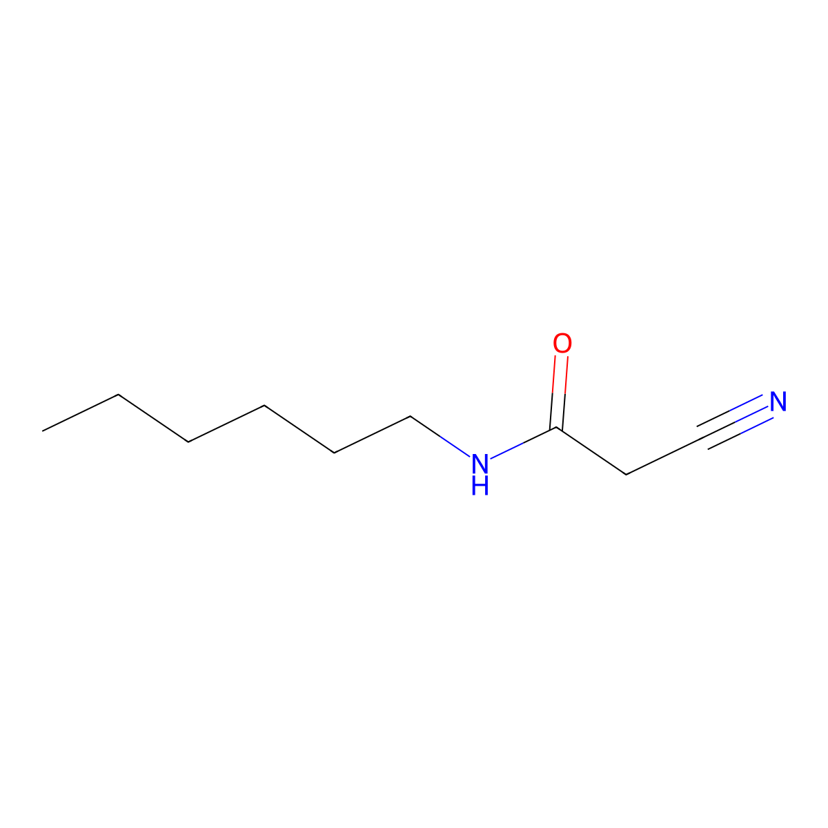 2-cyano-N-hexylacetamide molecular structure, CAS 52493-37-5