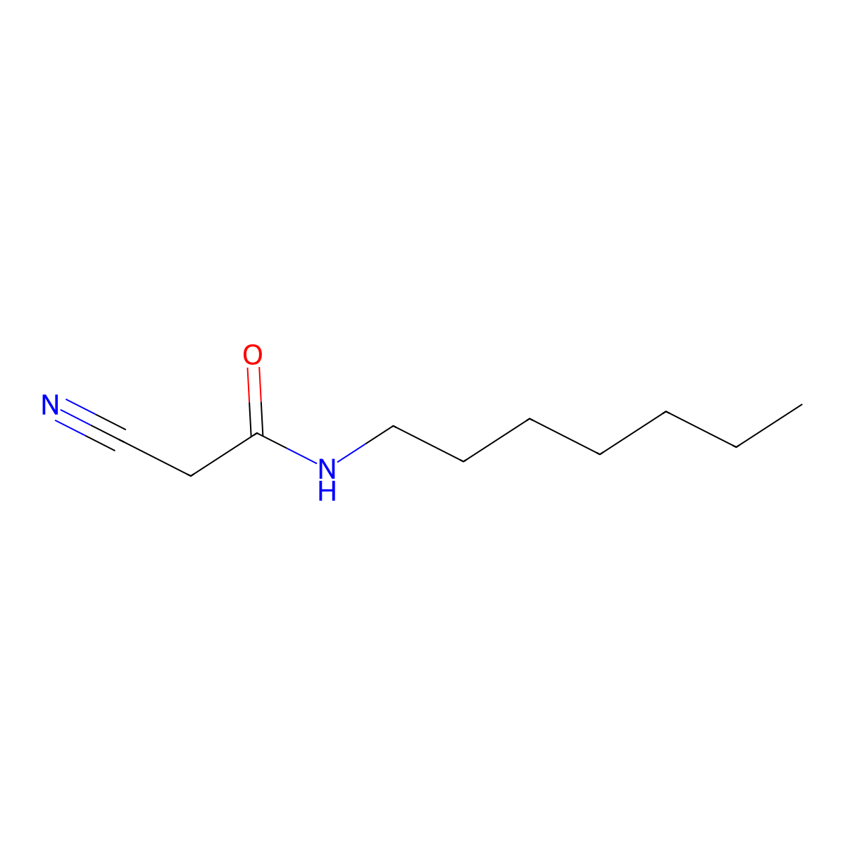 2-cyano-N-heptylacetamide molecular structure, CAS 52493-38-6