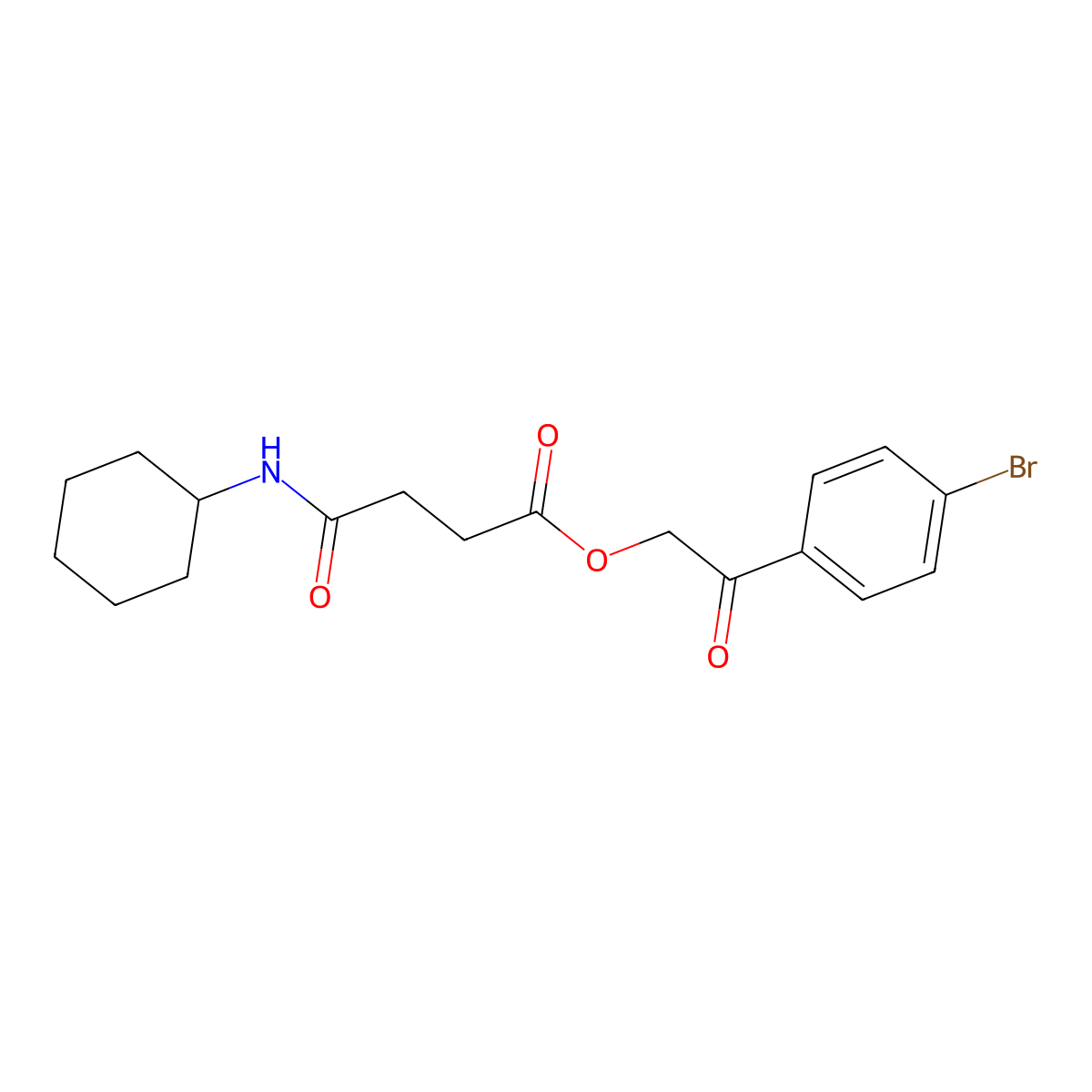 2-(4-Bromophenyl)-2-oxoethyl 4-(cyclohexylamino)-4-oxobutanoate molecular structure, CAS 524930-03-8