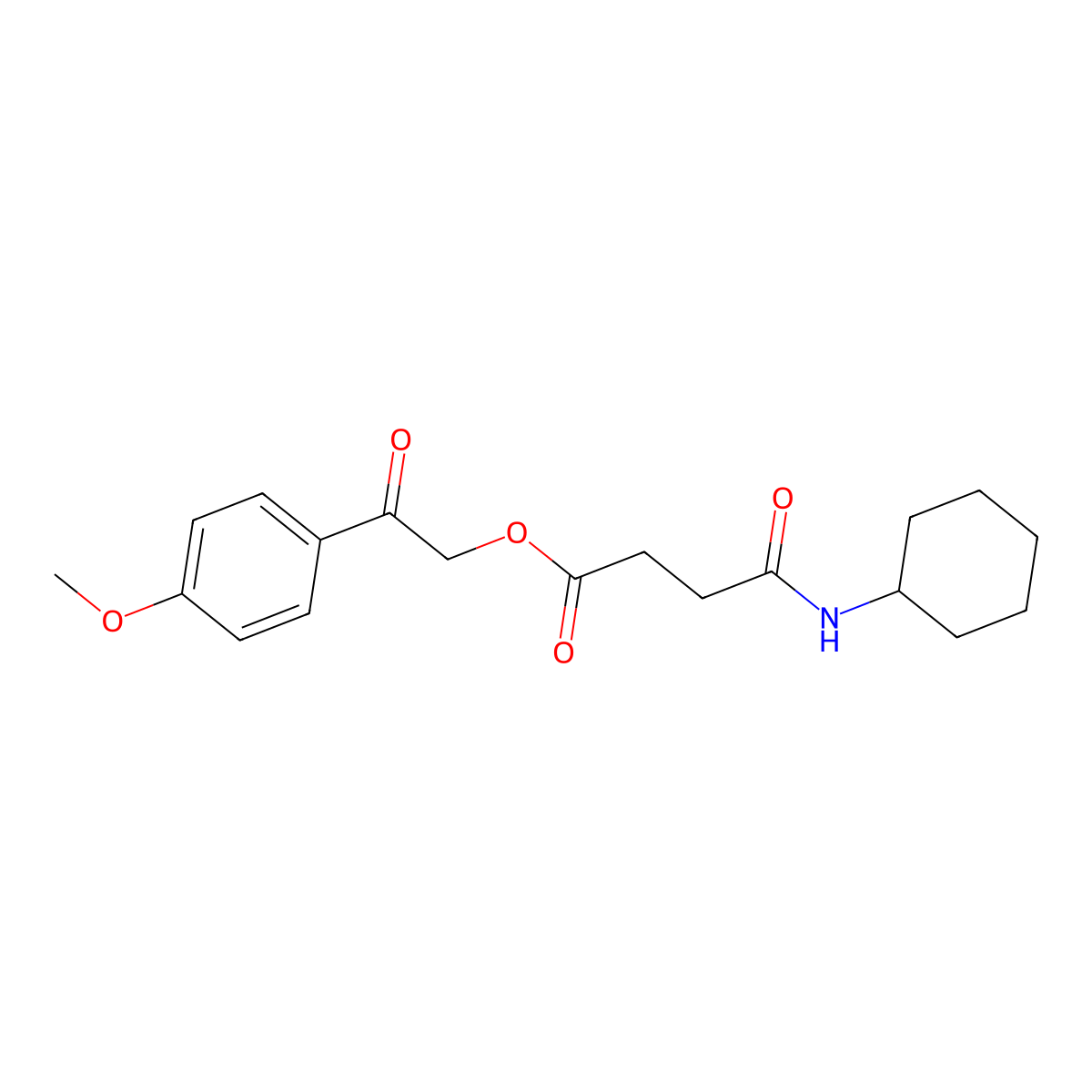 2-(4-Methoxyphenyl)-2-oxoethyl 4-(cyclohexylamino)-4-oxobutanoate molecular structure, CAS 524930-07-2