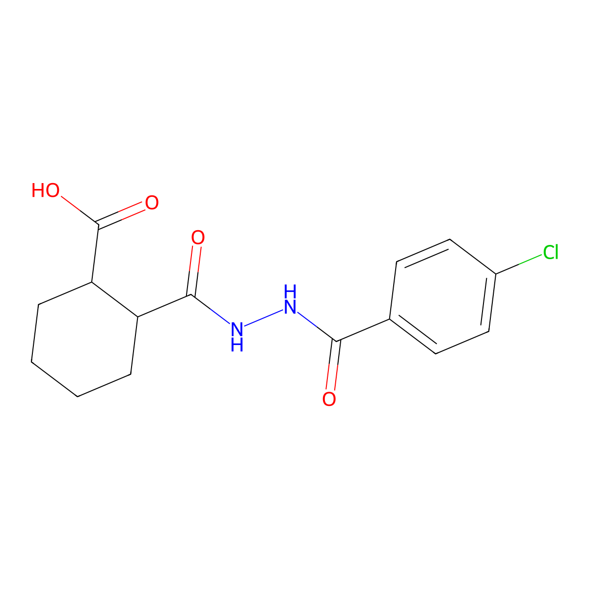 1,2-Cyclohexanedicarboxylic acid, mono[2-(4-chlorobenzoyl)hydrazide] molecular structure, CAS 524932-41-0