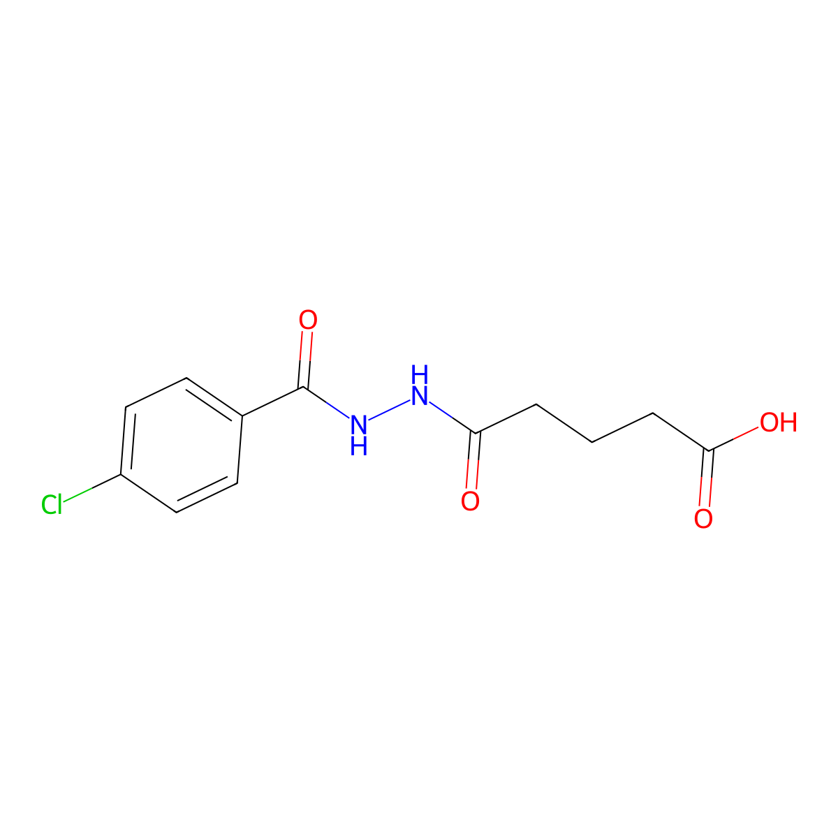 5-[2-(4-Chlorobenzoyl)hydrazino]-5-oxopentanoic acid molecular structure, CAS 524932-44-3