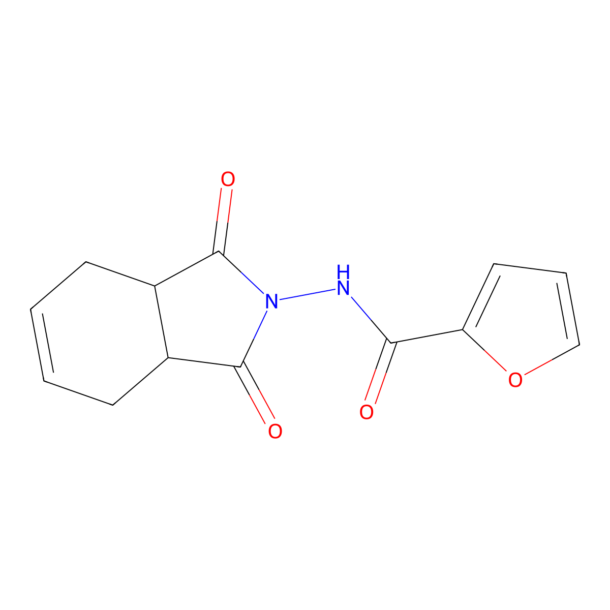 N-(1,3-dioxo-1,3,3a,4,7,7a-hexahydro-2H-isoindol-2-yl)furan-2-carboxamide molecular structure, CAS 524932-62-5