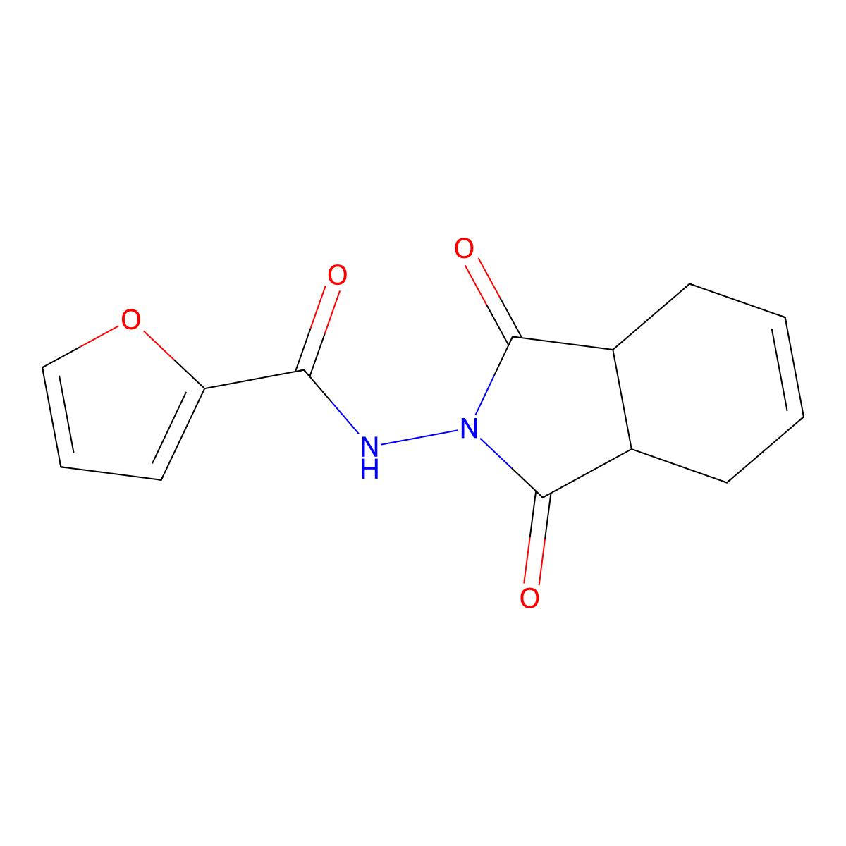 N-(1,3-dioxo-1,3,3a,4,7,7a-hexahydro-2H-isoindol-2-yl)furan-2-carboxamide molecular structure, CAS 524932-62-5