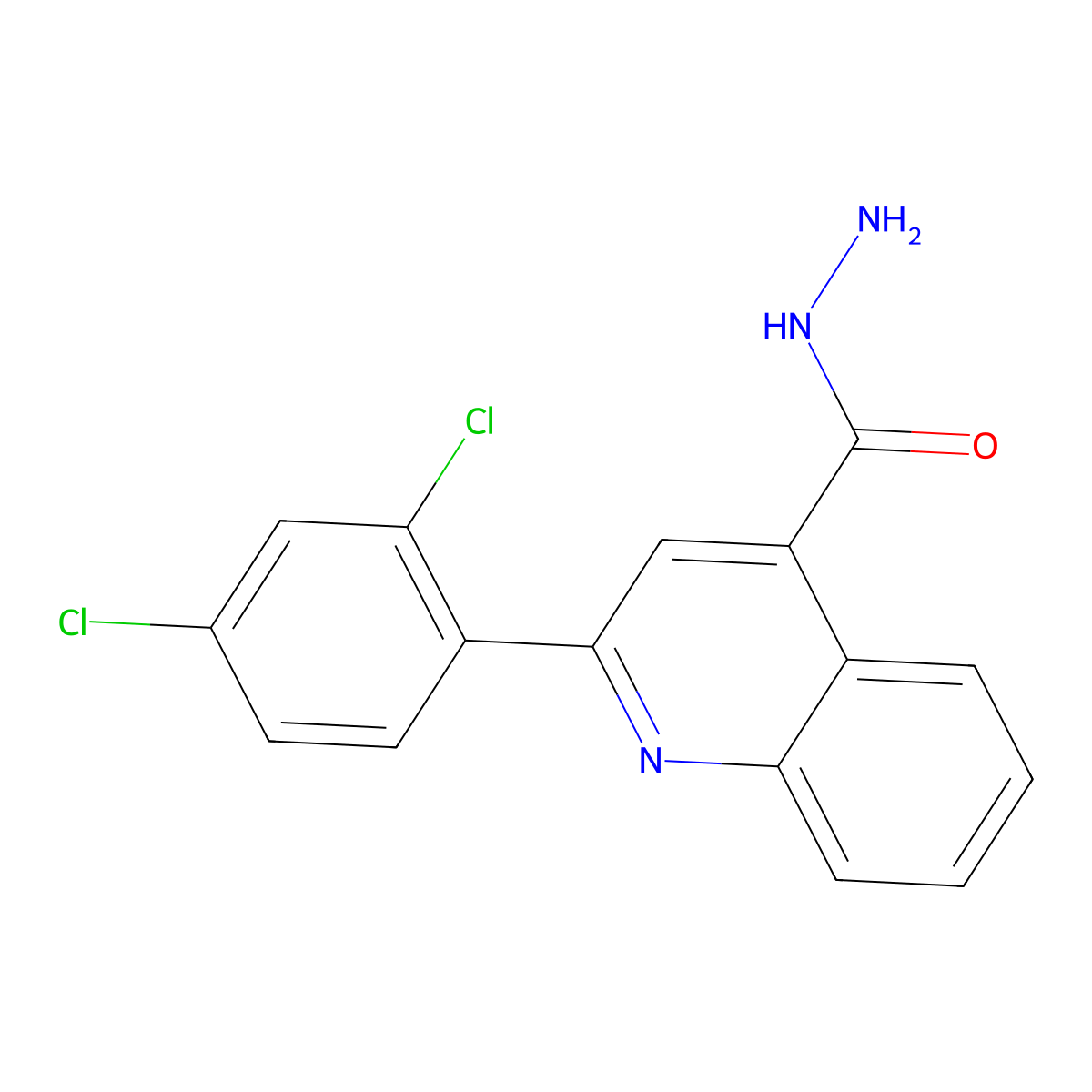 2-(2,4-Dichlorophenyl)quinoline-4-carbohydrazide molecular structure, CAS 524932-68-1