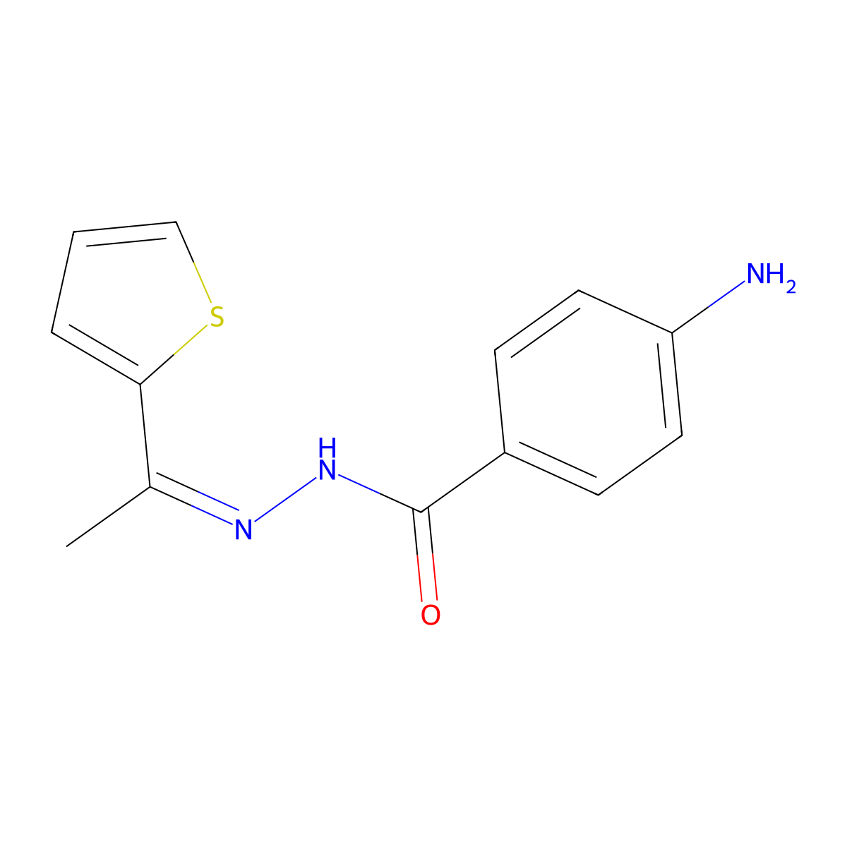 4-Aminobenzoic acid 2-[1-(2-thienyl)ethylidene]hydrazide molecular structure, CAS 524932-94-3