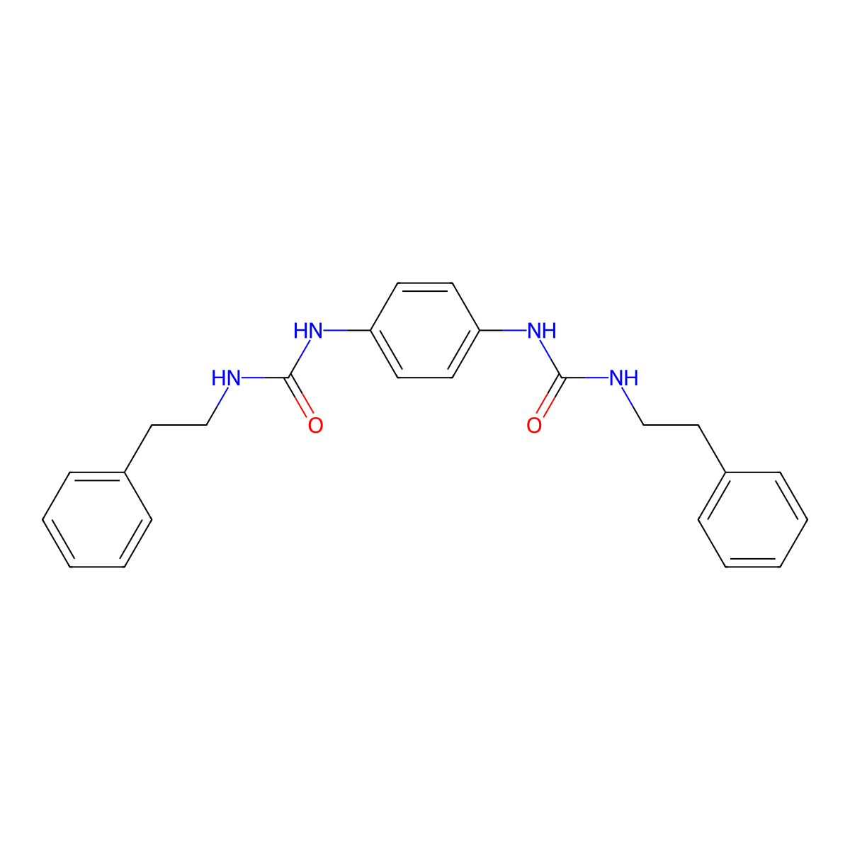 ((2-Phenylethyl)amino)-N-(4-(((2-phenylethyl)amino)carbonylamino)phenyl)formamide molecular structure, CAS 524933-51-5