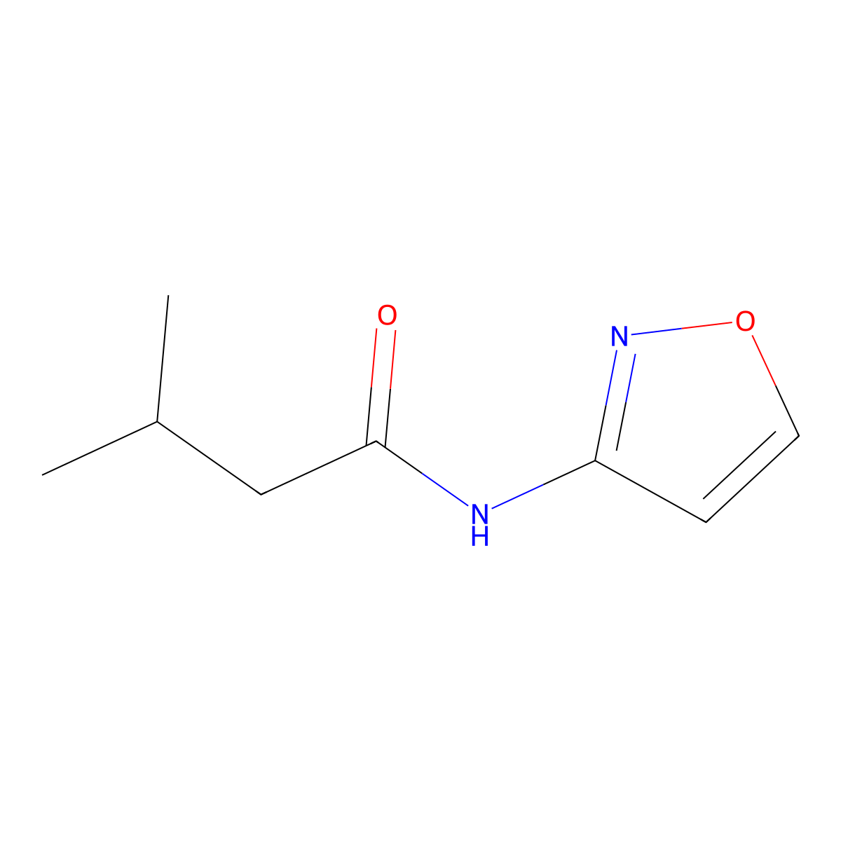 3-methyl-N-(1,2-oxazol-3-yl)butanamide molecular structure, CAS 524933-80-0