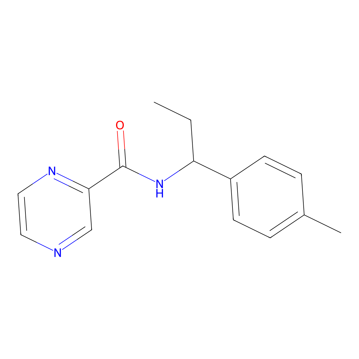 N-[1-(4-methylphenyl)propyl]pyrazine-2-carboxamide molecular structure, CAS 524933-93-5