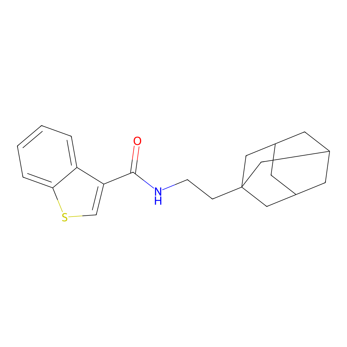 N-[2-(1-adamantyl)ethyl]-1-benzothiophene-3-carboxamide molecular structure, CAS 524933-97-9