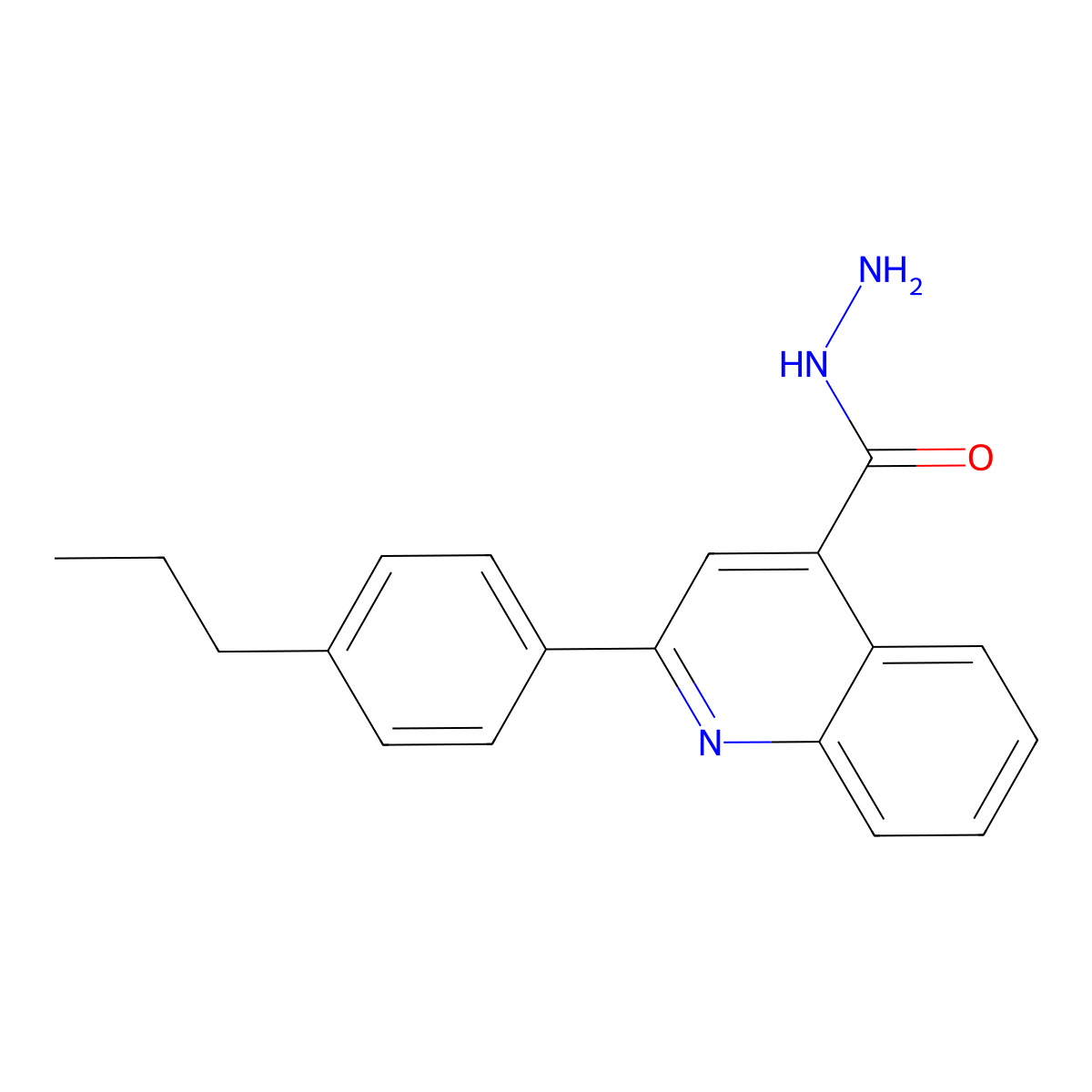 2-(4-Propylphenyl)quinoline-4-carbohydrazide molecular structure, CAS 524934-10-9