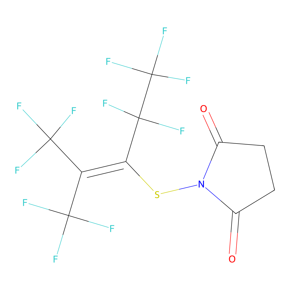 1-{[1,1,1,4,4,5,5,5-Octafluoro-2-(trifluoromethyl)pent-2-en-3-yl]sulfanyl}pyrrolidine-2,5-dione molecular structure, CAS 524934-37-0