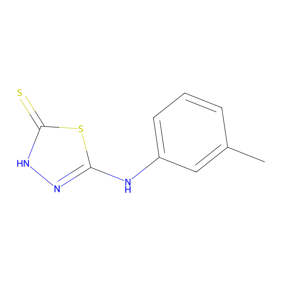 5-m-Tolylamino-[1,3,4]thiadiazole-2-thiol molecular structure, CAS 52494-32-3