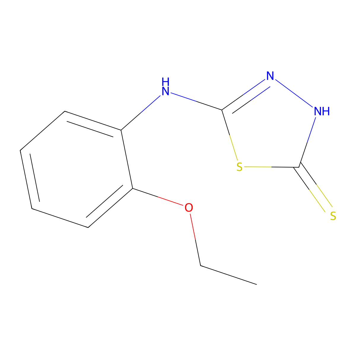 5-(2-Ethoxyanilino)-1,3,4-thiadiazole-2(3H)-thione molecular structure, CAS 52494-34-5