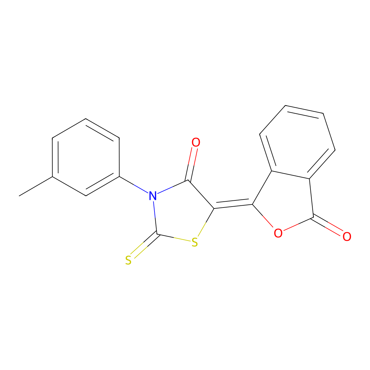 3-(3-Methylphenyl)-5-(3-oxo-1(3H)-isobenzofuranylidene)-2-thioxo-4-thiazolidinone molecular structure, CAS 52494-36-7