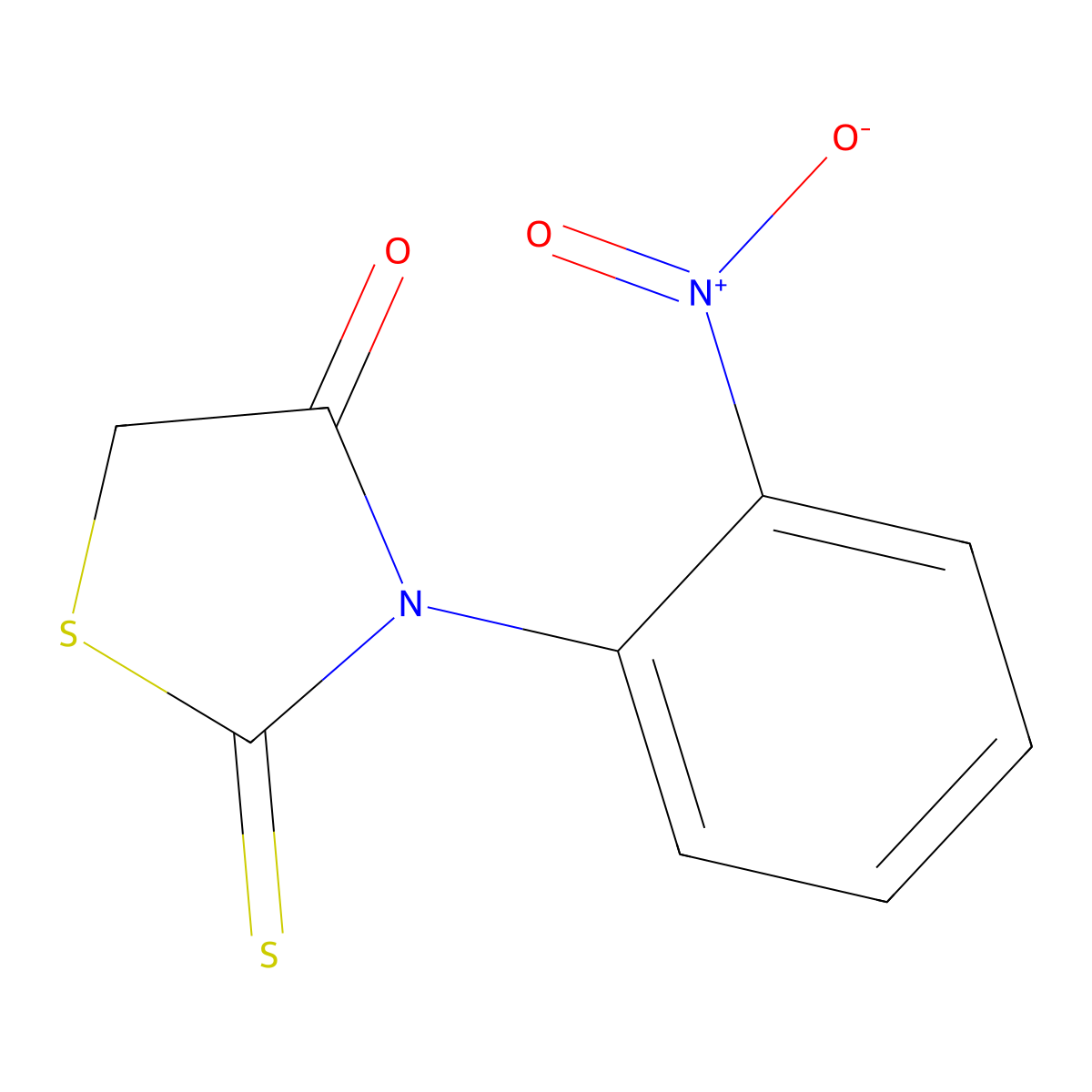 3-(2-Nitrophenyl)-2-thioxothiazolidin-4-one molecular structure, CAS 52494-41-4