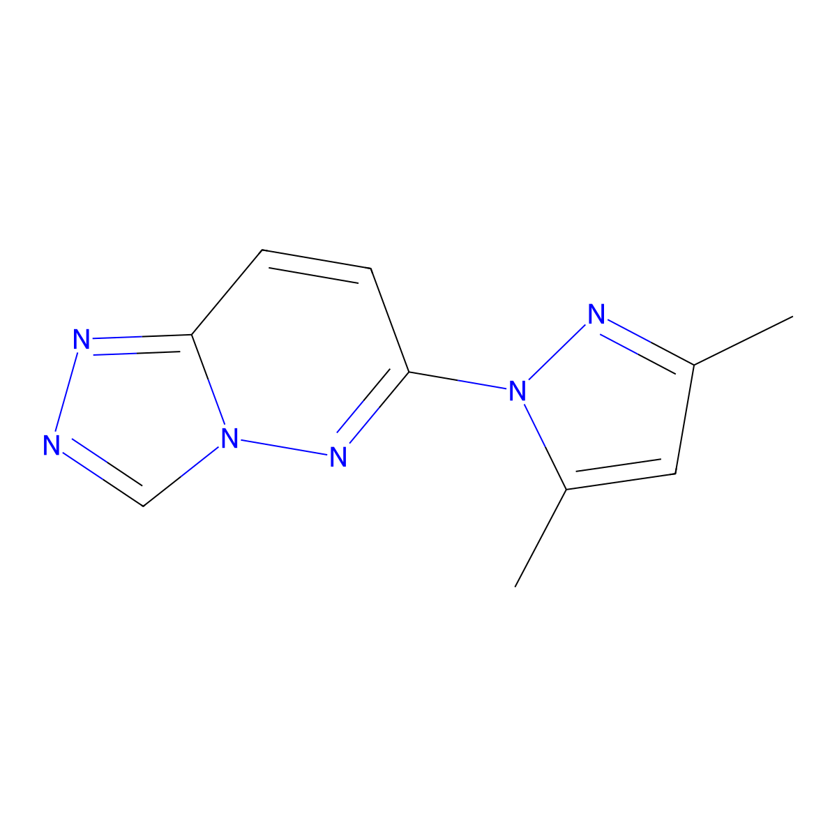 6-(3,5-dimethyl-1H-pyrazol-1-yl)[1,2,4]triazolo[4,3-b]pyridazine molecular structure, CAS 52494-56-1
