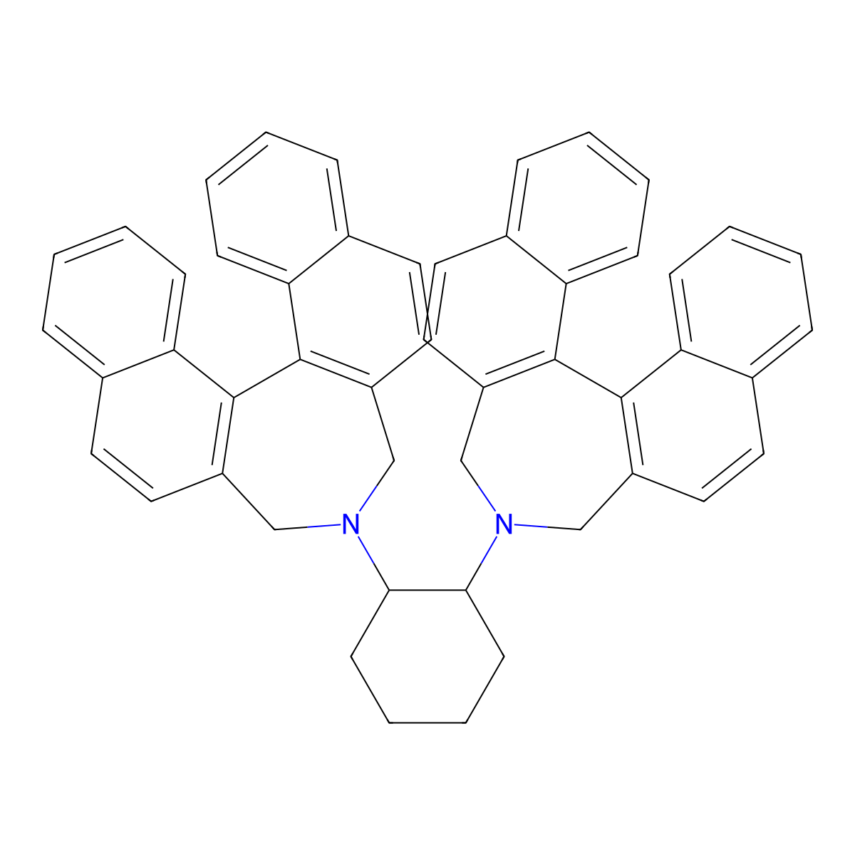 (11BR,11'bR)-(1S,2S)-1,2-bis(3,5-dihydro-4H-dinaphtho[2,1-c:1',2'-e]azepin-4-yl)cyclohexane molecular structure, CAS 524941-64-8