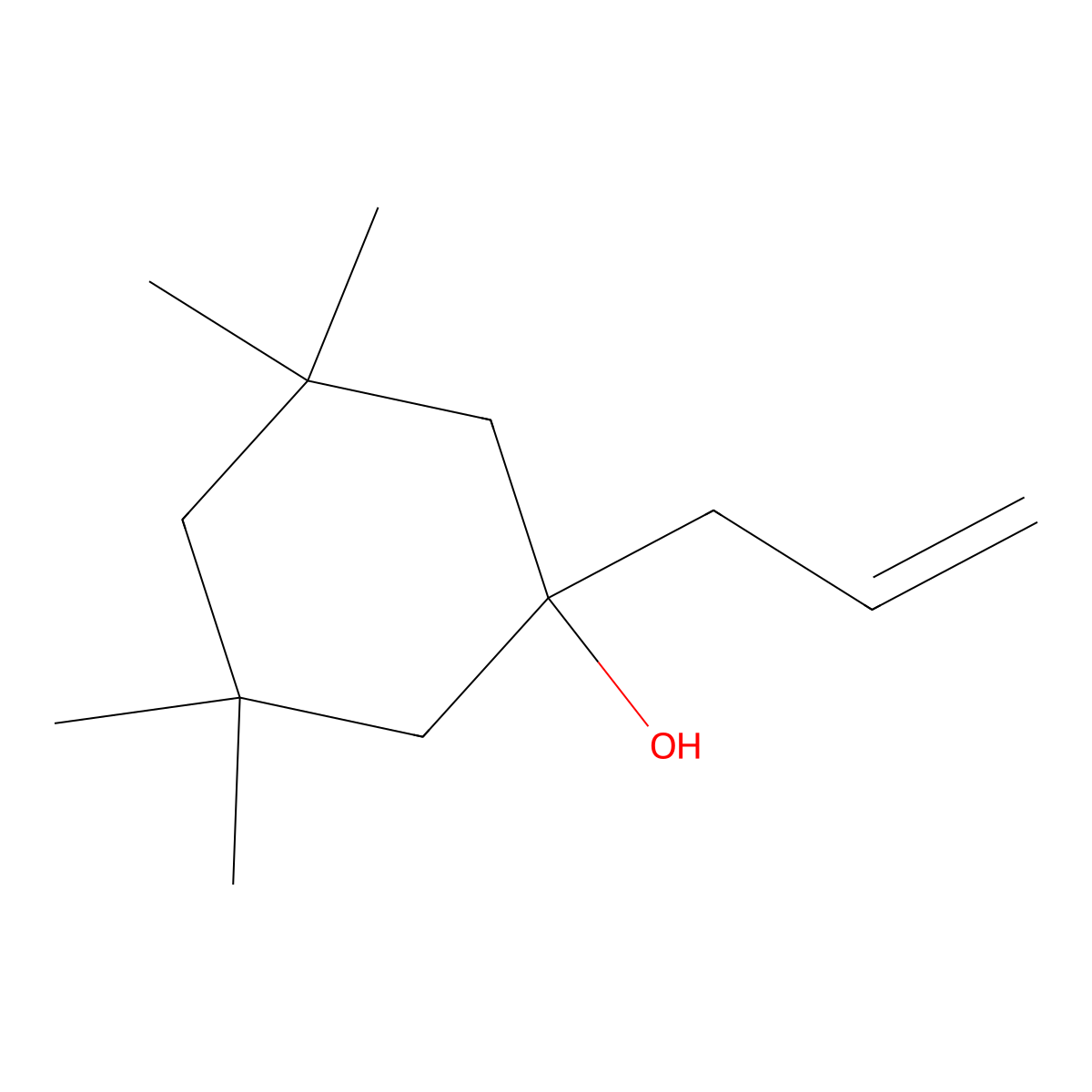 3,3,5,5-Tetramethyl-1-(prop-2-EN-1-YL)cyclohexan-1-OL molecular structure, CAS 524943-02-0