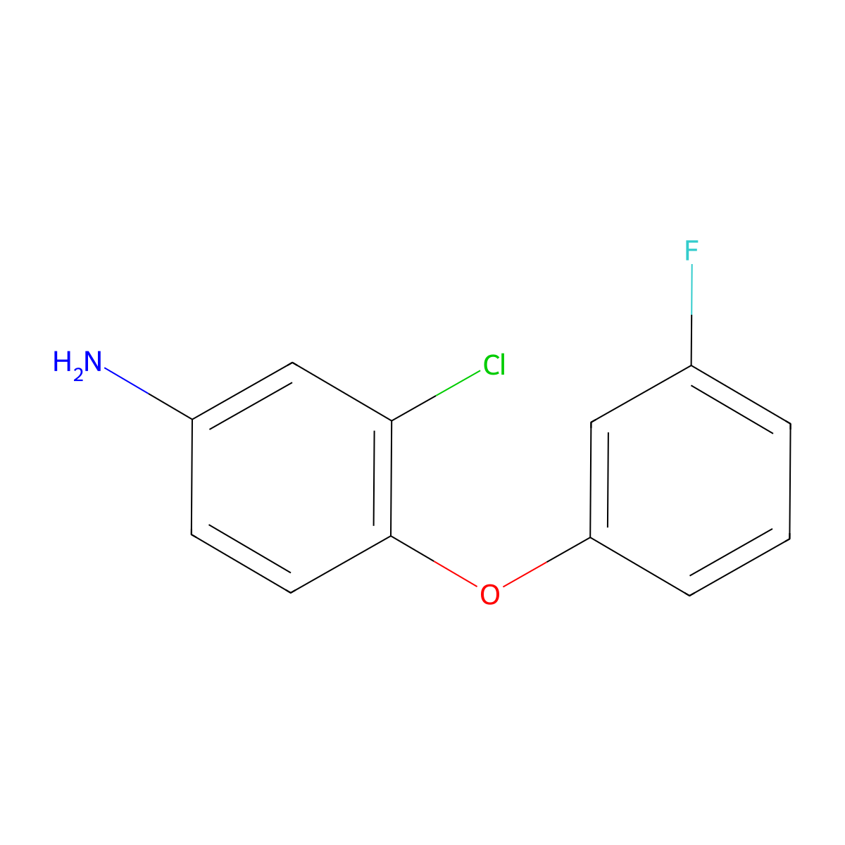 3-Chloro-4-(3-fluorophenoxy)aniline molecular structure, CAS 524953-60-4