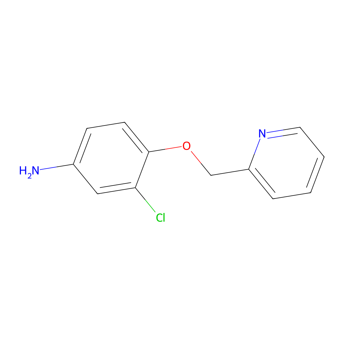 3-Chloro-4-(2-pyridylmethoxy)aniline molecular structure, CAS 524955-09-7