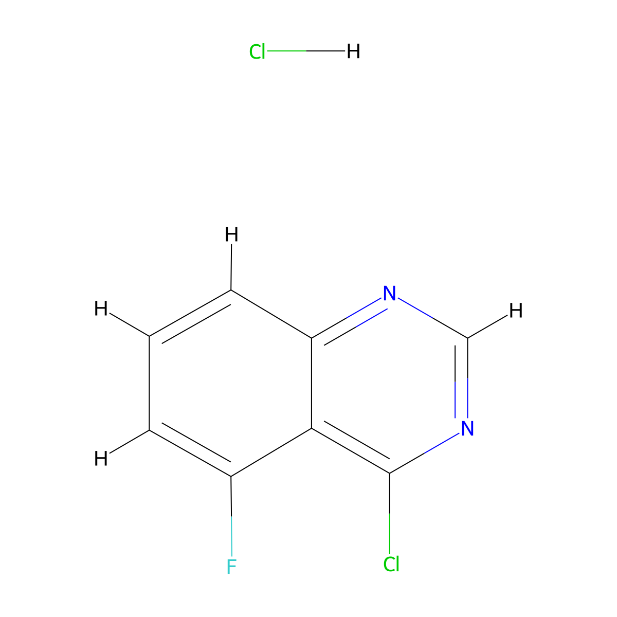 4-Chloro-5-fluoroquinazoline hydrochloride molecular structure, CAS 524955-72-4