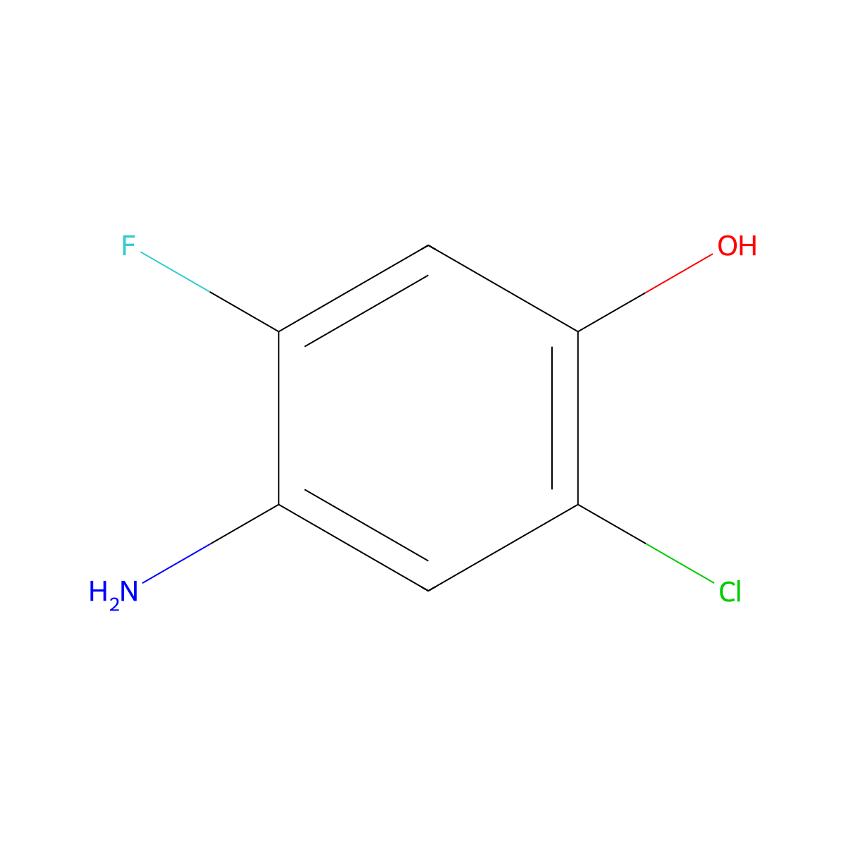 4-Amino-2-chloro-5-fluorophenol molecular structure, CAS 524955-76-8