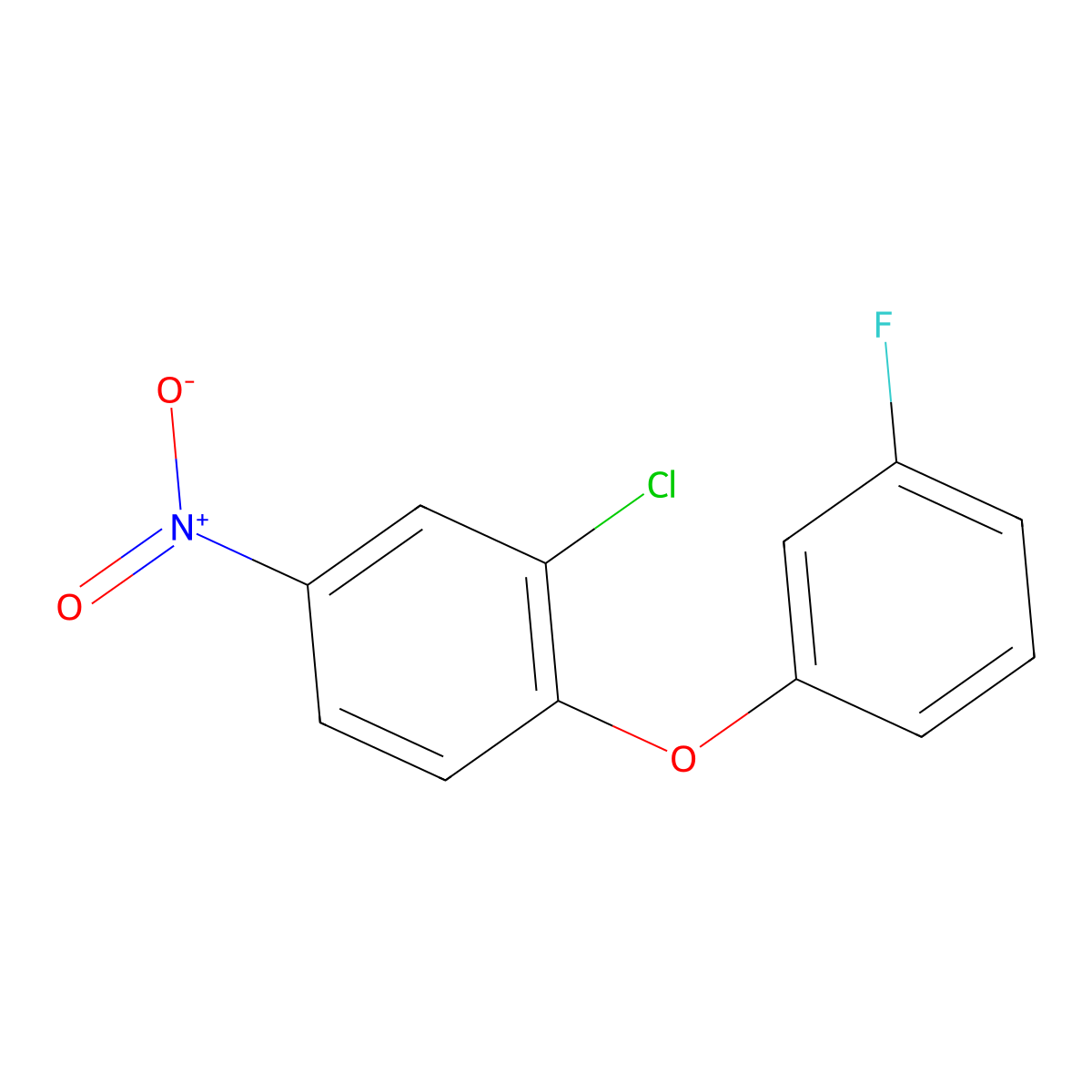 2-Chloro-1-(3-fluorophenoxy)-4-nitrobenzene molecular structure, CAS 524955-77-9
