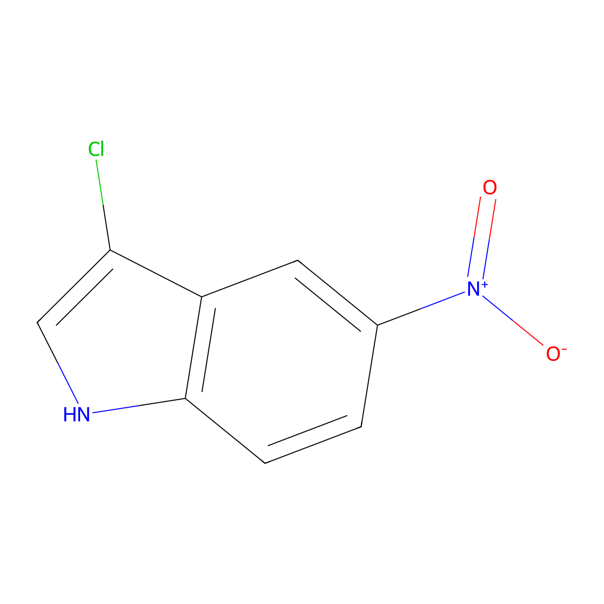 3-chloro-5-nitro-1H-indole molecular structure, CAS 524956-02-3