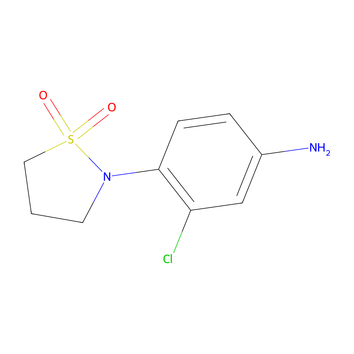 2-(4-Amino-2-chlorophenyl)-1$l^{6},2-thiazolidine-1,1-dione molecular structure, CAS 524957-27-5