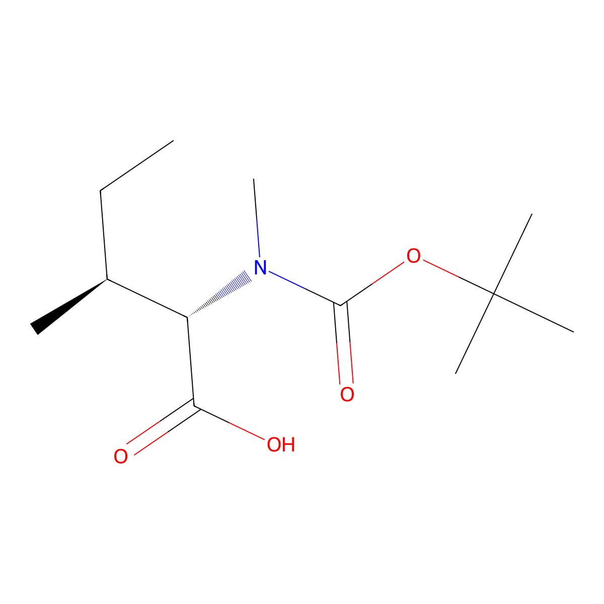 N-alpha-t-Butyloxycarbonyl-N-alpha-methyl-L-isoleucine molecular structure, CAS 52498-32-5