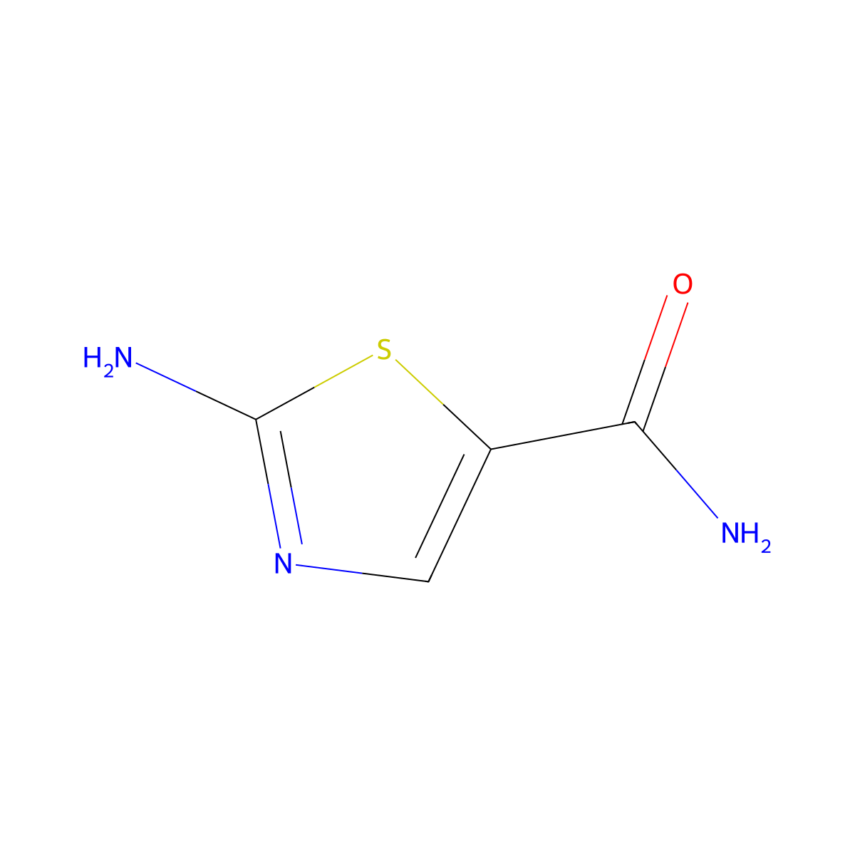 2-Amino-1,3-thiazole-5-carboxamide molecular structure, CAS 52499-04-4