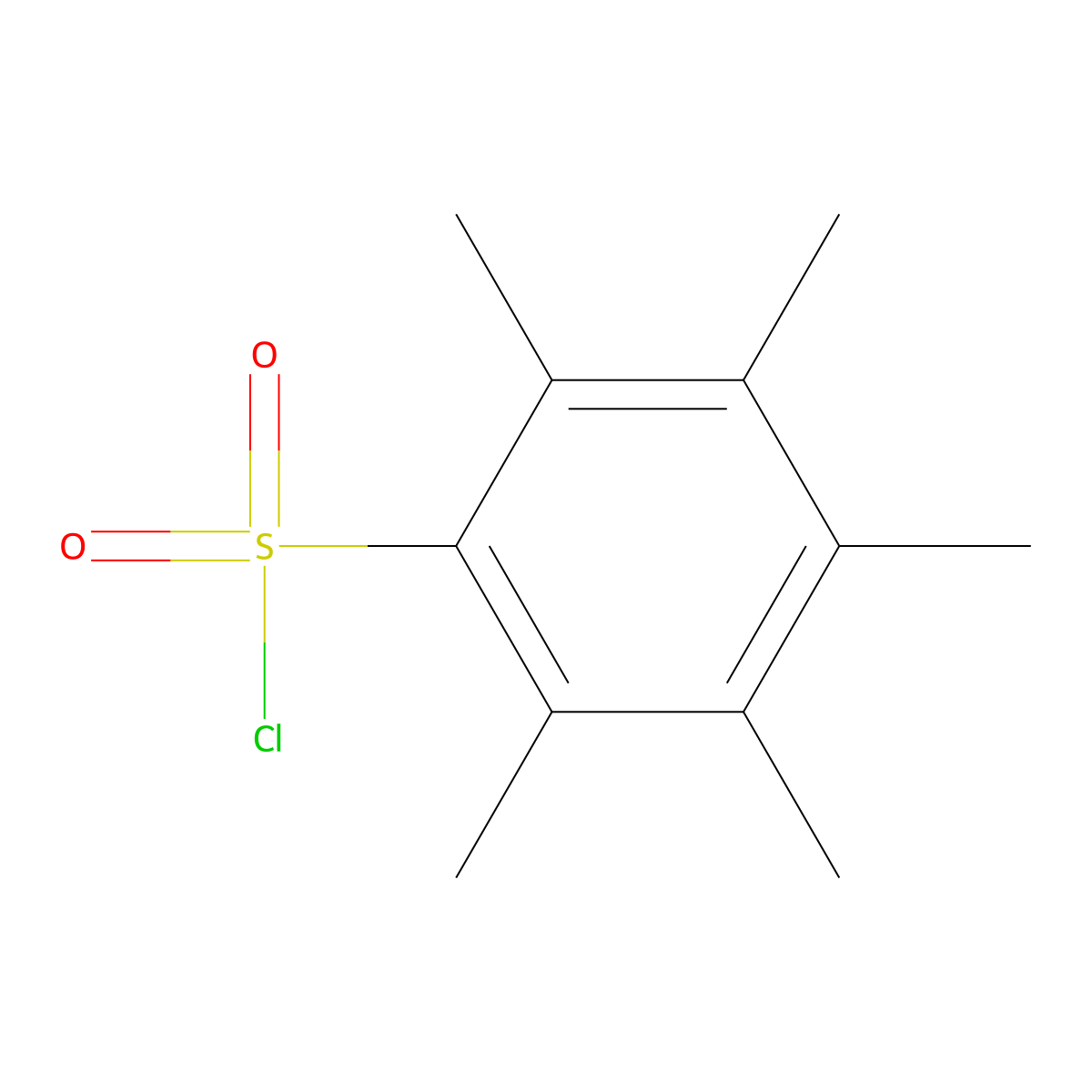 Pentamethylbenzenesulphonyl chloride molecular structure, CAS 52499-94-2
