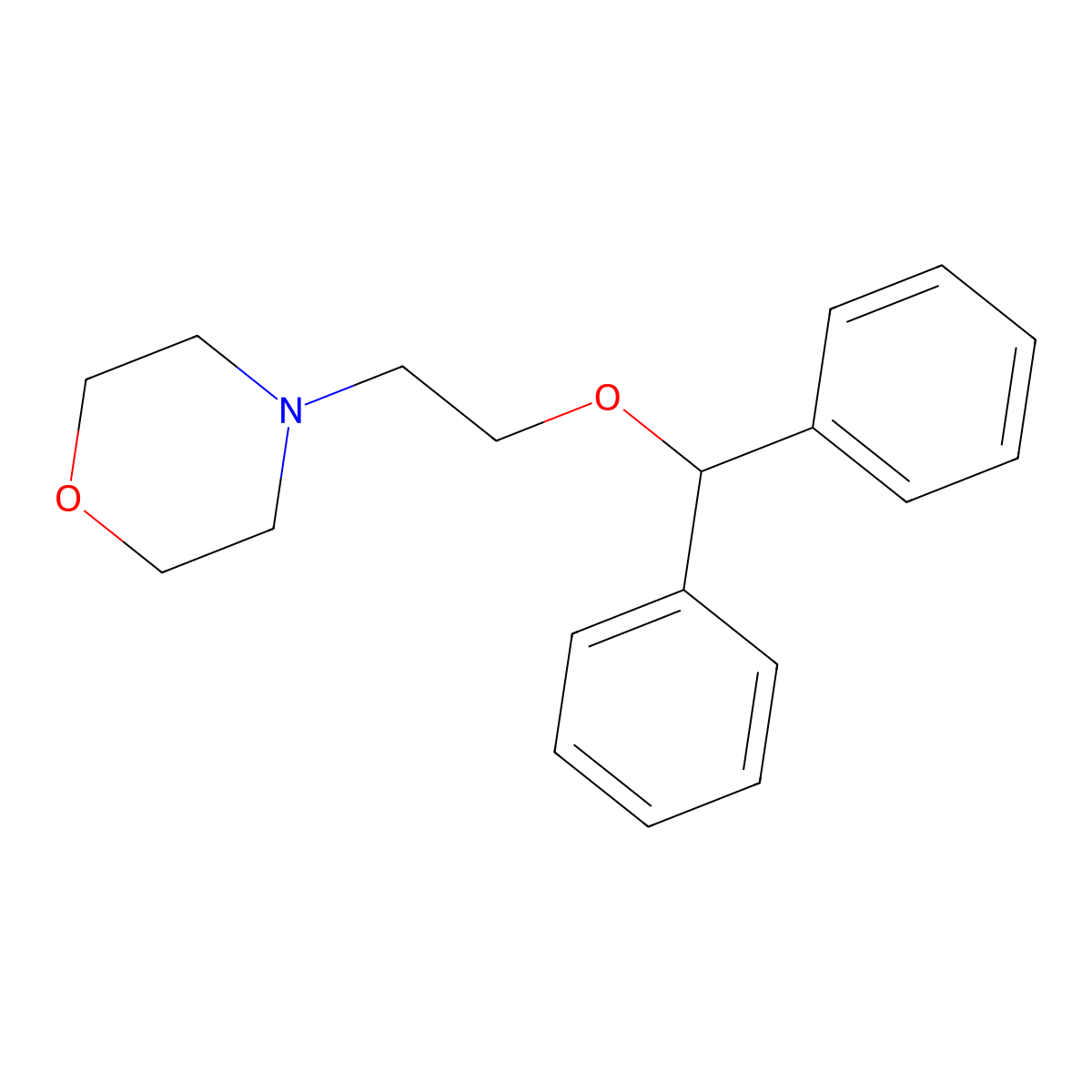 Morpholine, 4-(2-(diphenylmethoxy)ethyl)- molecular structure, CAS 525-01-9