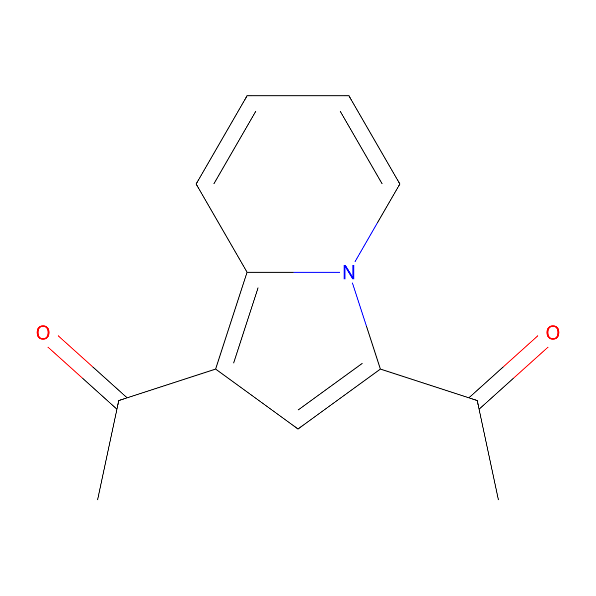 1,1'-Indolizine-1,3-diyldiethanone molecular structure, CAS 525-42-8