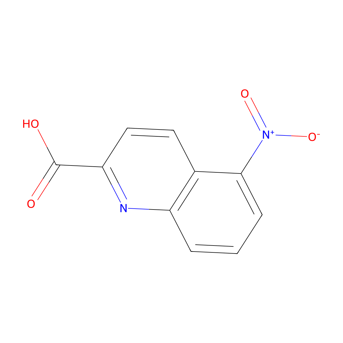 5-Nitroquinaldic acid molecular structure, CAS 525-47-3