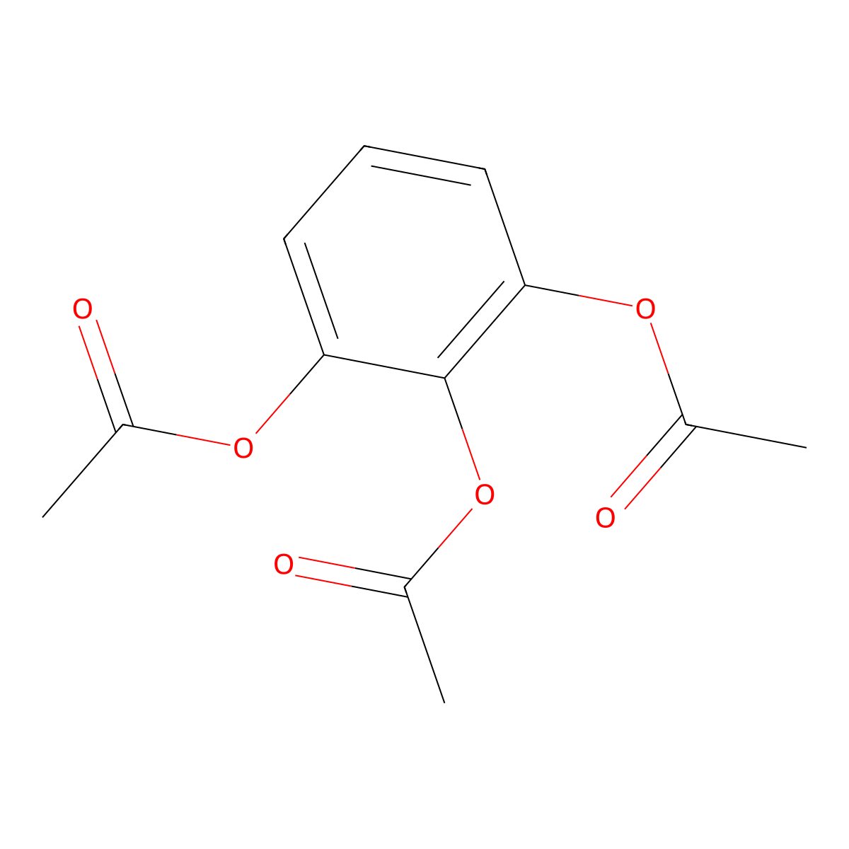 Pyrogallol triacetate molecular structure, CAS 525-52-0
