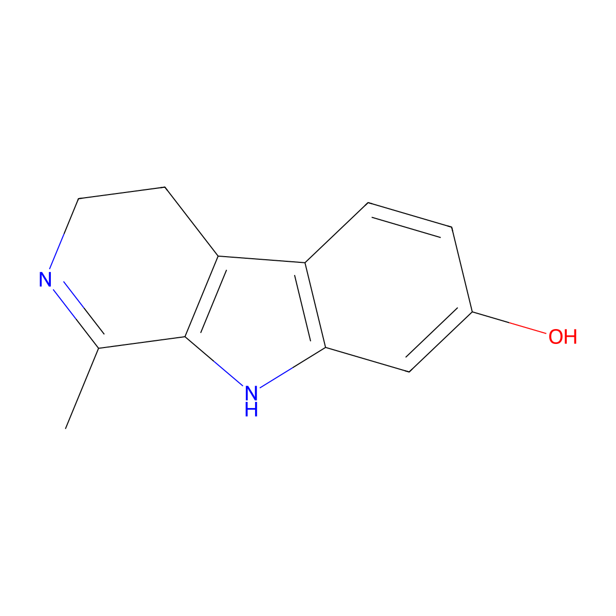 Harmalol molecular structure, CAS 525-57-5