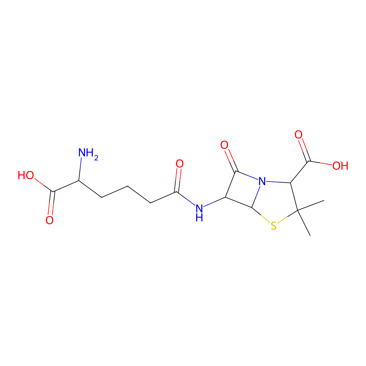 Penicillin N molecular structure, CAS 525-94-0