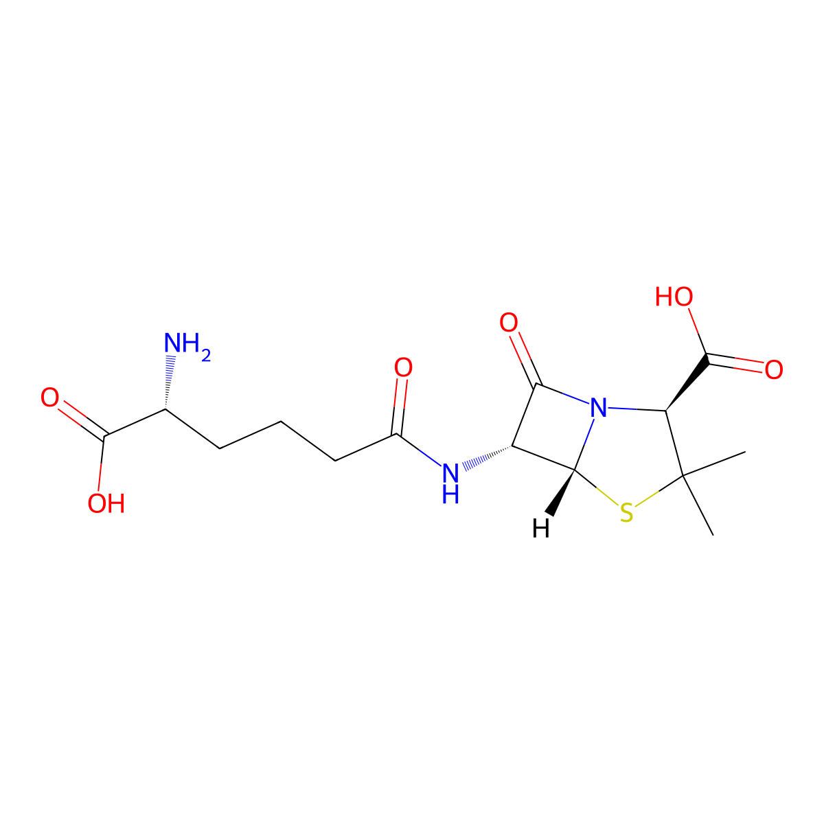 Penicillin N molecular structure, CAS 525-94-0
