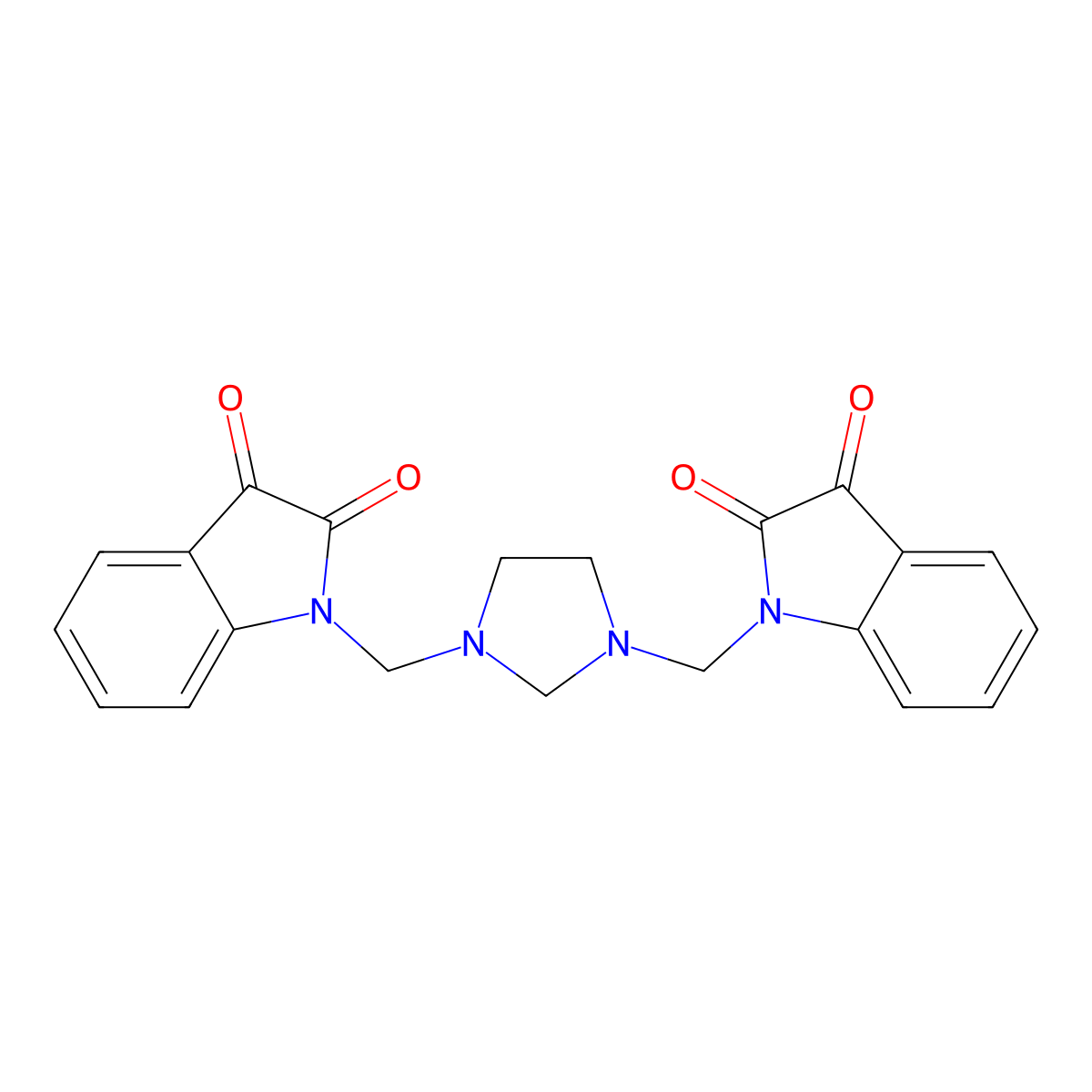 1-[[3-[(2,3-Dioxoindol-1-yl)methyl]imidazolidin-1-yl]methyl]indole-2,3-dione molecular structure, CAS 5250-09-9