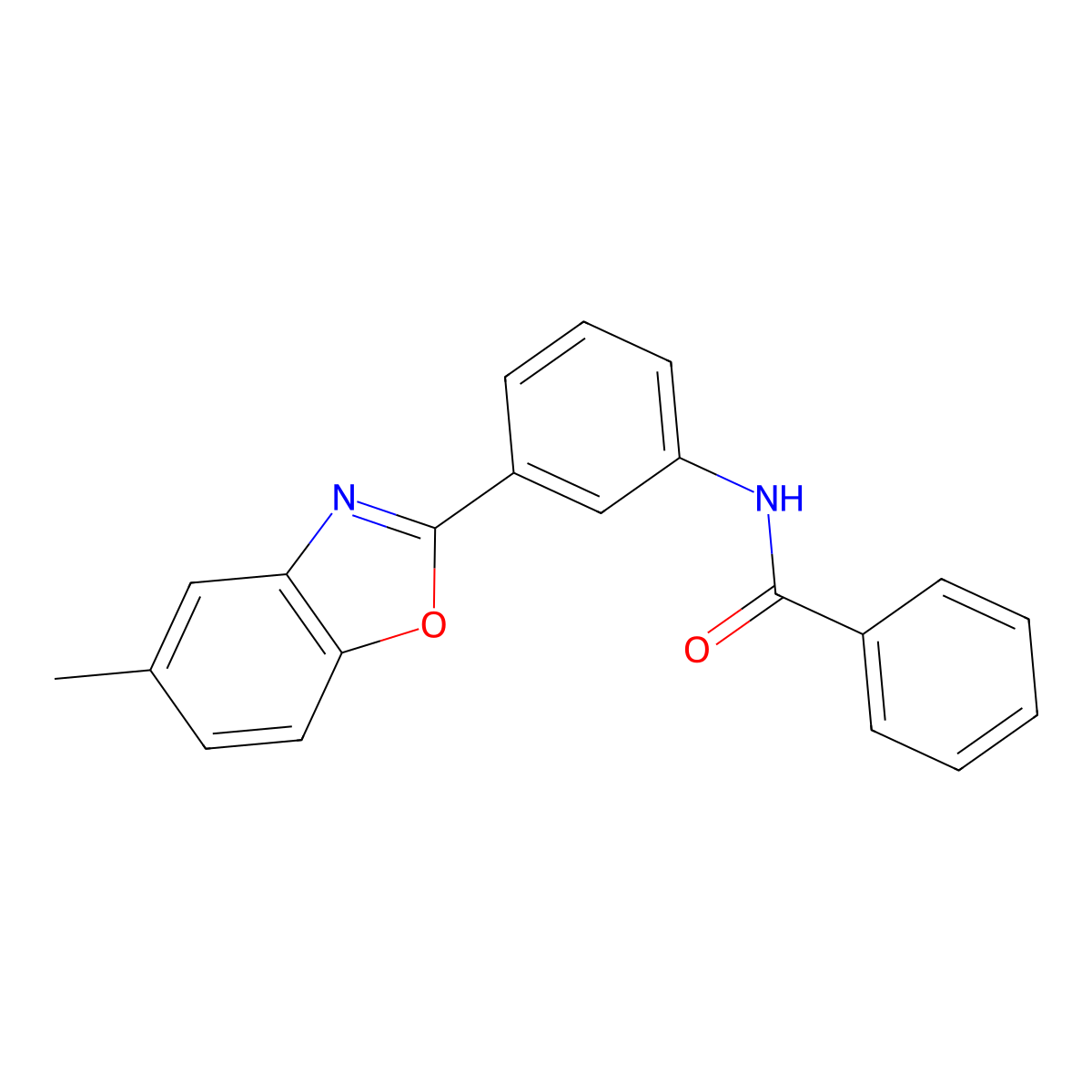 n-[3-(5-Methyl-1,3-benzoxazol-2-yl)phenyl]benzamide molecular structure, CAS 5250-12-4