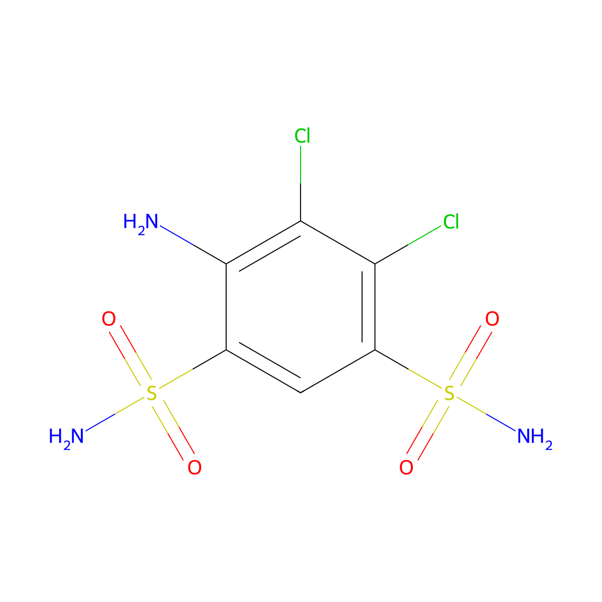 4-Amino-5,6-dichlorobenzene-1,3-disulfonamide molecular structure, CAS 5250-72-6