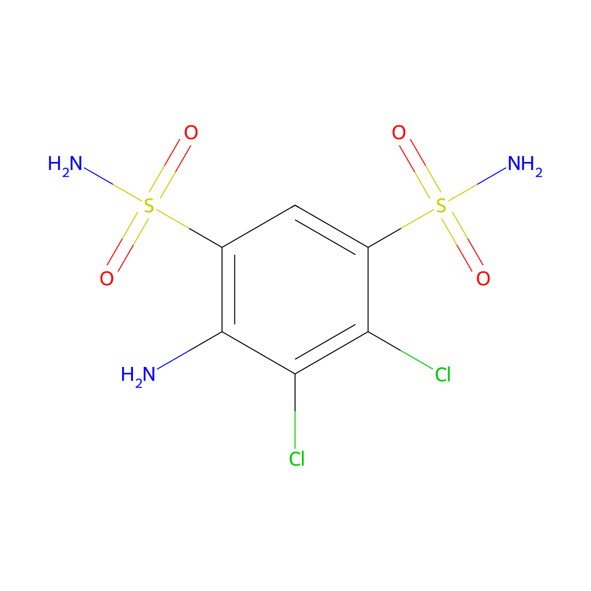 4-Amino-5,6-dichlorobenzene-1,3-disulfonamide molecular structure, CAS 5250-72-6