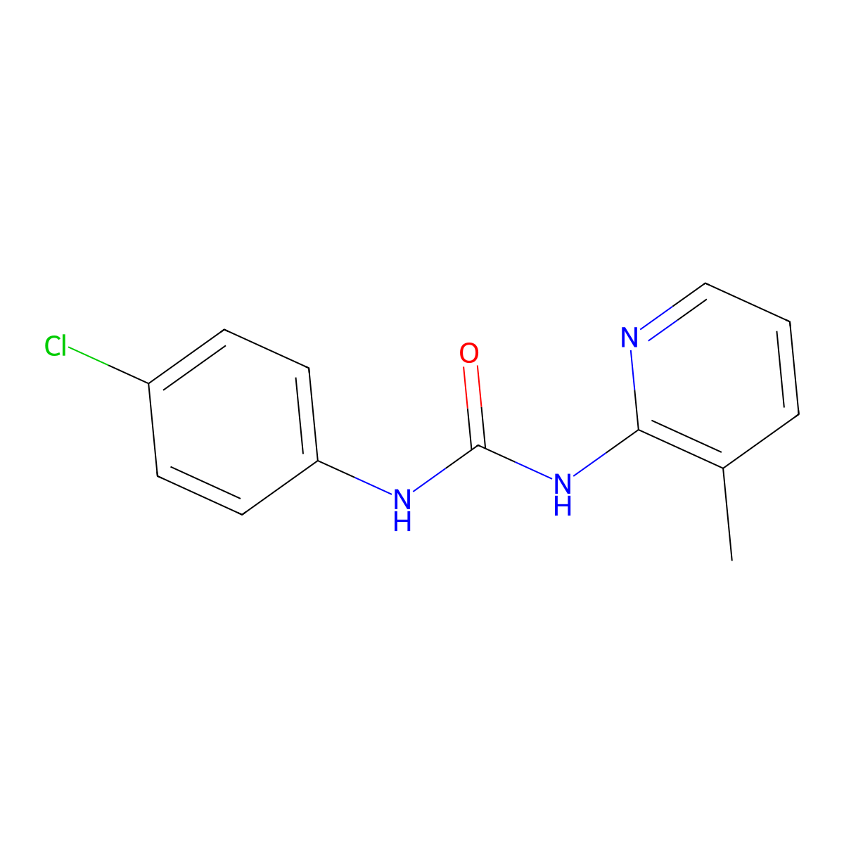 1-(4-Chlorophenyl)-3-(3-methylpyridin-2-yl)urea molecular structure, CAS 5250-80-6
