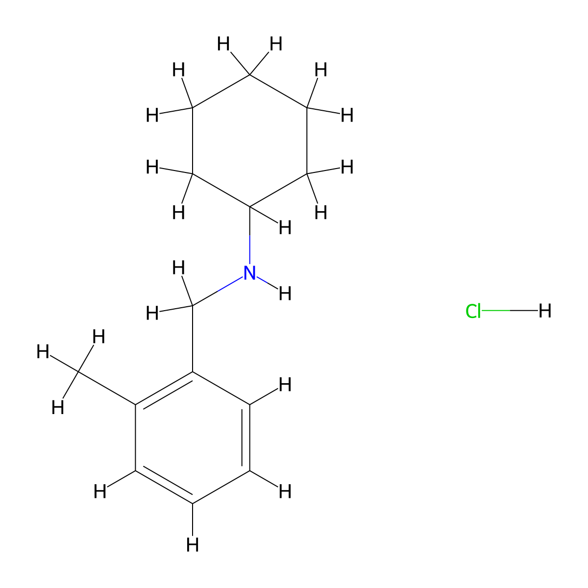 N-(2-methylbenzyl)cyclohexanamine hydrochloride molecular structure, CAS 52505-05-2