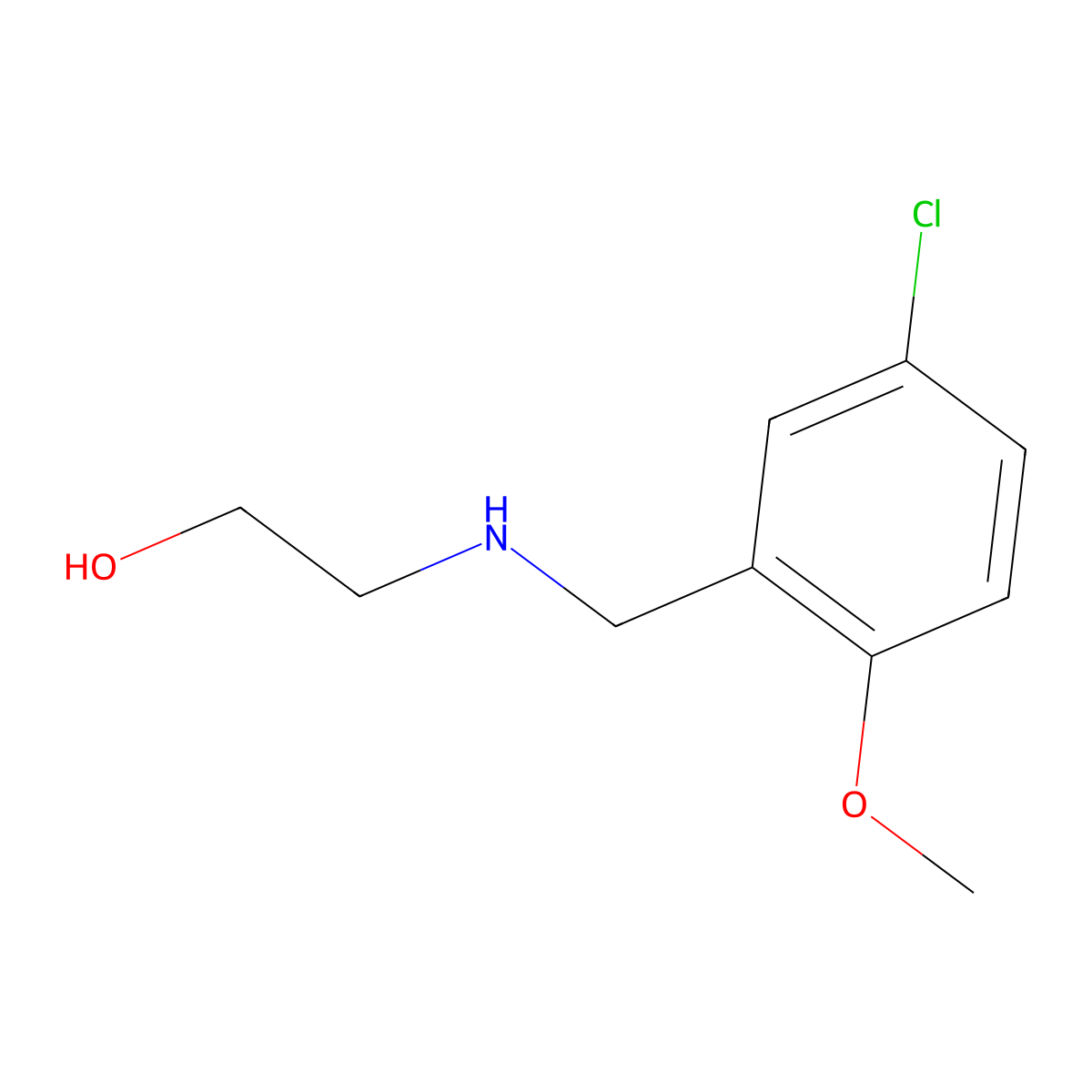 2-[(5-Chloro-2-methoxybenzyl)amino]ethanol molecular structure, CAS 52505-08-5