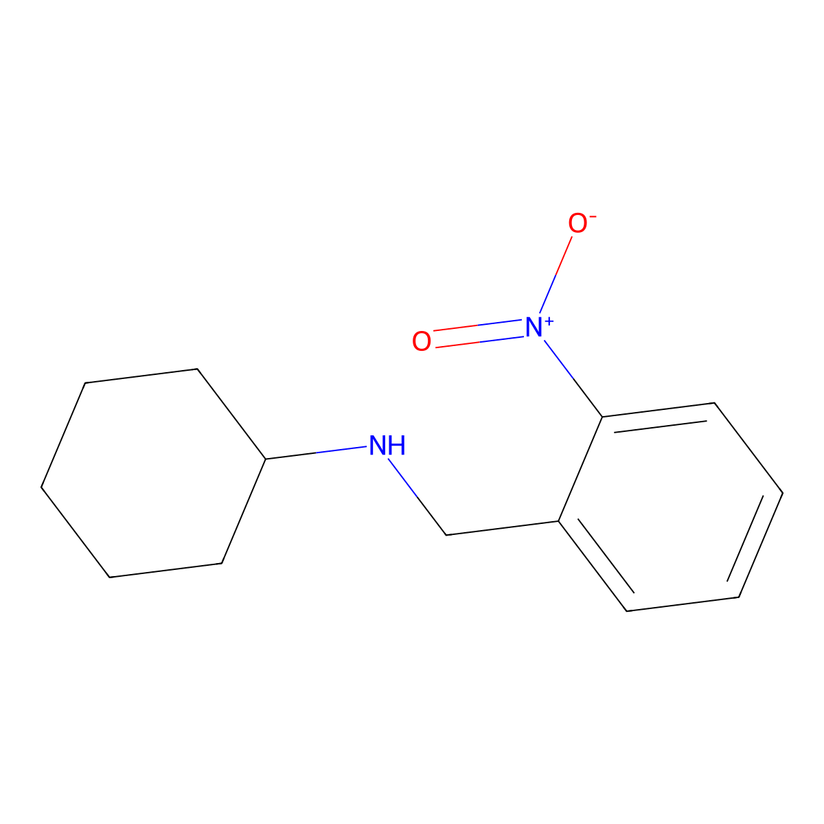 N-(2-nitrobenzyl)cyclohexanamine molecular structure, CAS 52505-10-9