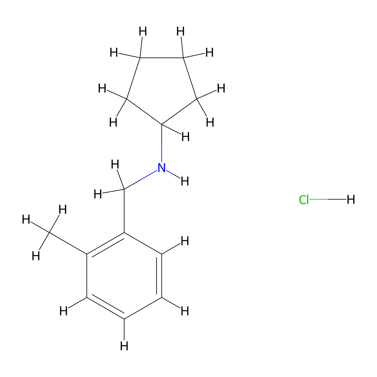 N-(2-Methylbenzyl)cyclopentanamine hydrochloride molecular structure, CAS 52505-11-0