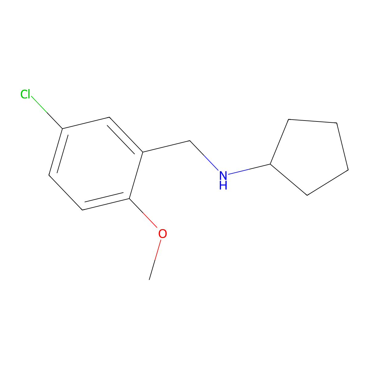 N-(5-chloro-2-methoxybenzyl)cyclopentanamine molecular structure, CAS 52505-16-5